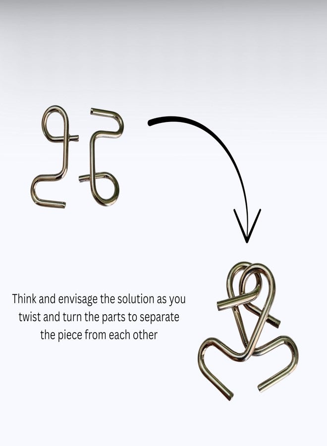 JBM ENTERPRISE Metal Wire Puzzle Set - Brain Teasers for Adults & Kids | Disentanglement Puzzle Toys | Mind Game Logic Challenges (Metal Puzzle 6 Pcs) - Image 3